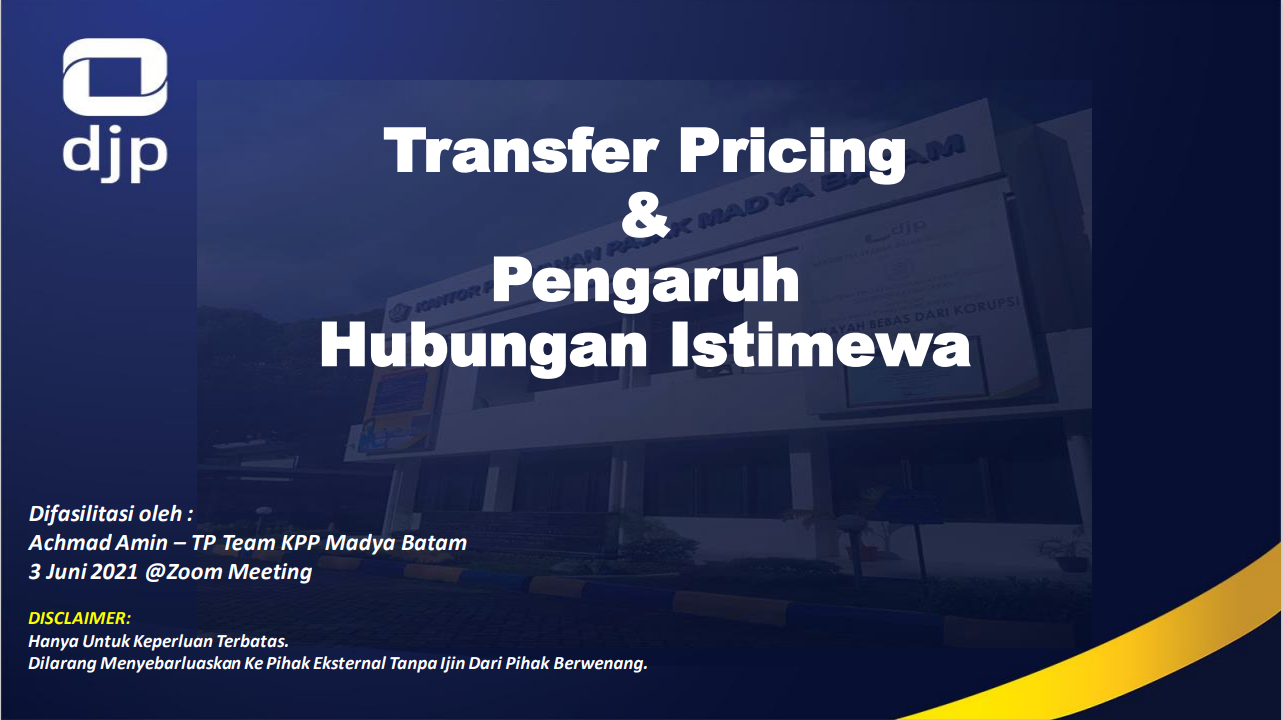 You are currently viewing Link Materi & Sertifikat Seminar Perpajakan Online “Transfer Pricing dan Pengaruh Hubungan Istimewa”