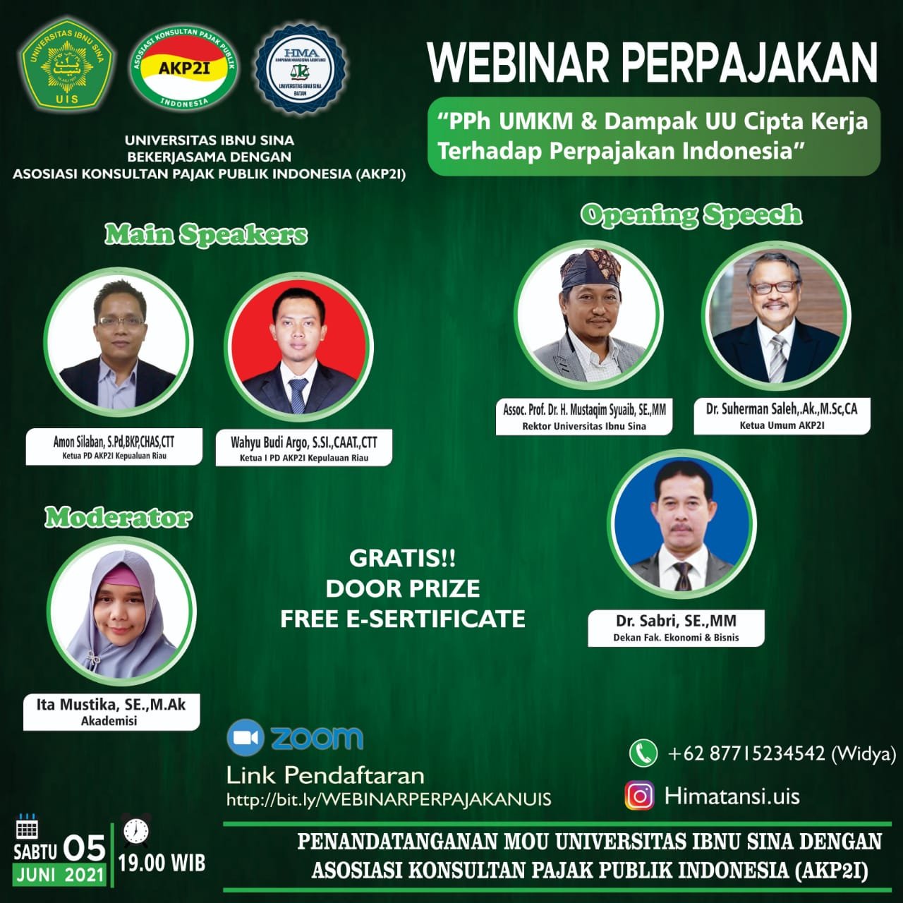 You are currently viewing AKP2I Bekerjasama dengan Universitas Ibnusina Batam (UIS) dalam Webinar Perpajakan “PPh UMKM & Dampak UU Cipta Kerja Terhadap Perpajakan Indonesia”