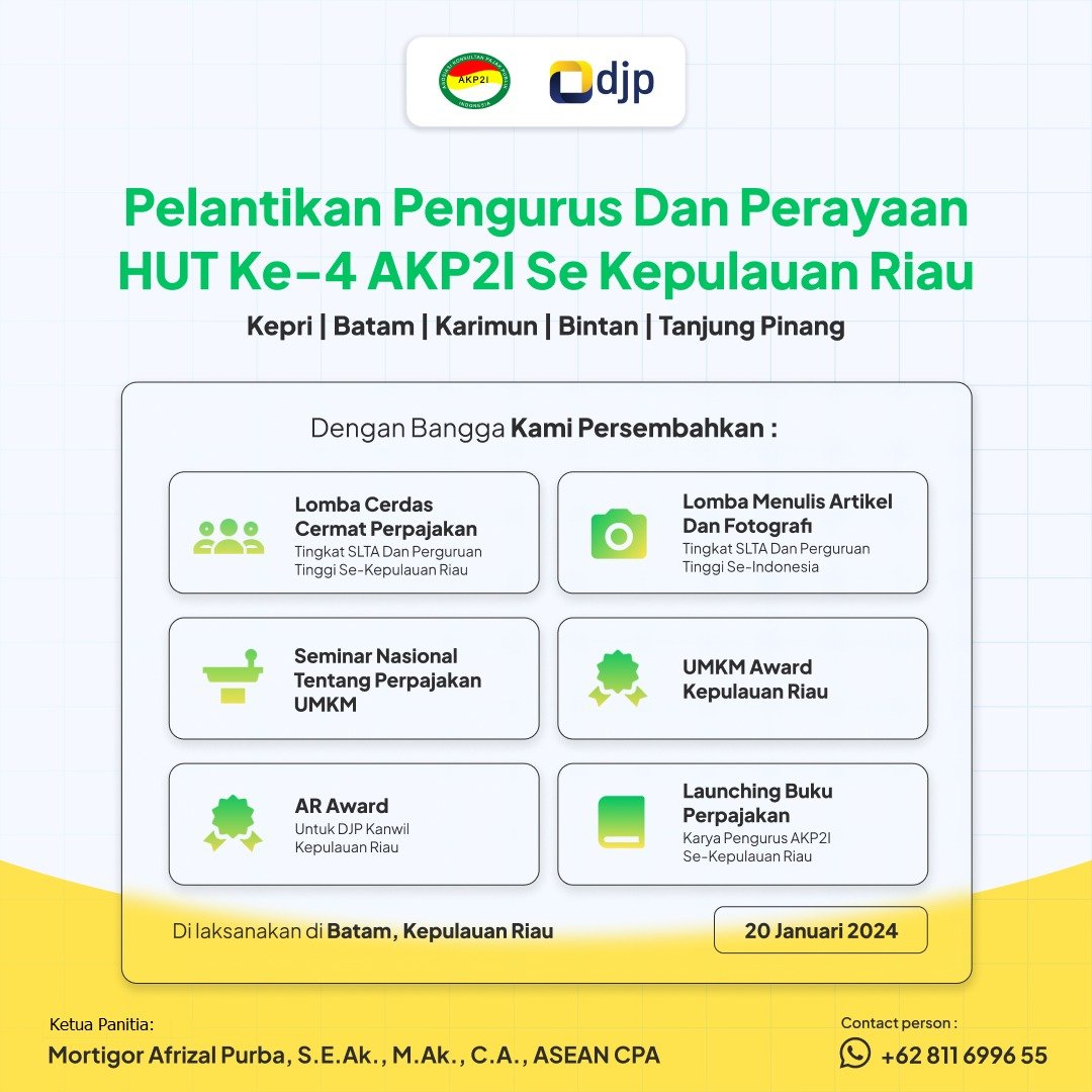 Read more about the article Pelantikan Pengurus dan Perayaan HUT Ke-4 AKP2I Se Kepulauan Riau